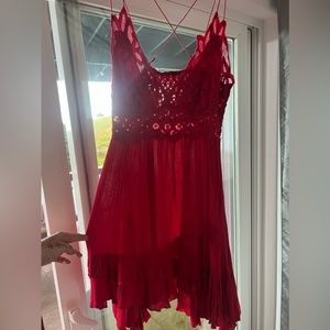 Free people red lace dress